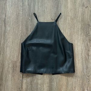 Mason leather top